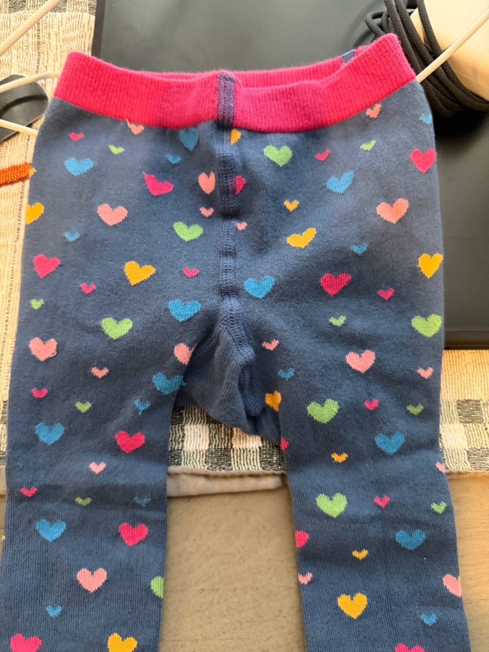 Kite Navy Heart Print Baby/Toddler Leggings with Pink Waistband